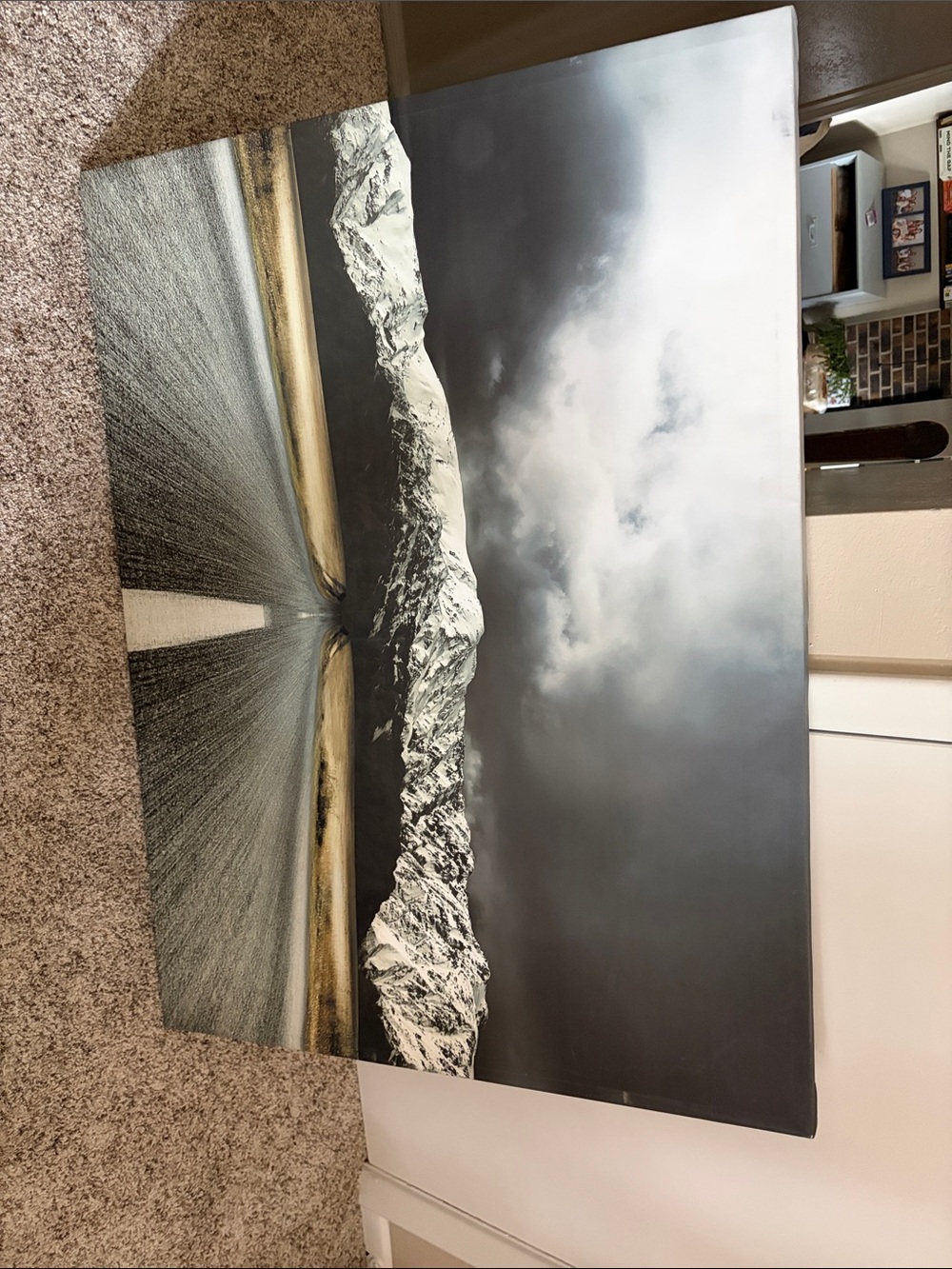 Monochrome Mountain Landscape Wall Art - Black and White 40x30”